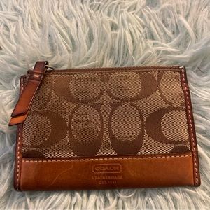 Coach Vintage Monogram Mini Coin Purse Pouch Leather Luxury Canvas